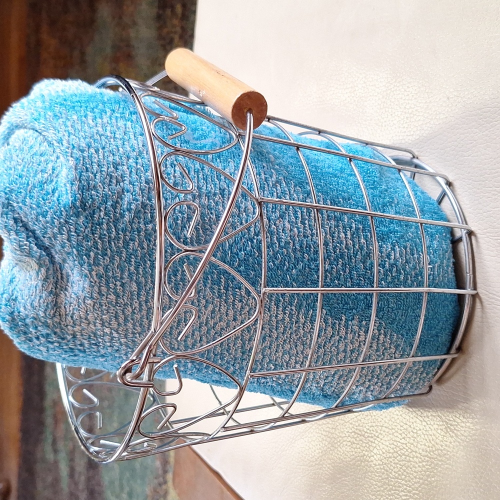 Metal Basket - Heart design Caddy Organizer or Basket with Handle